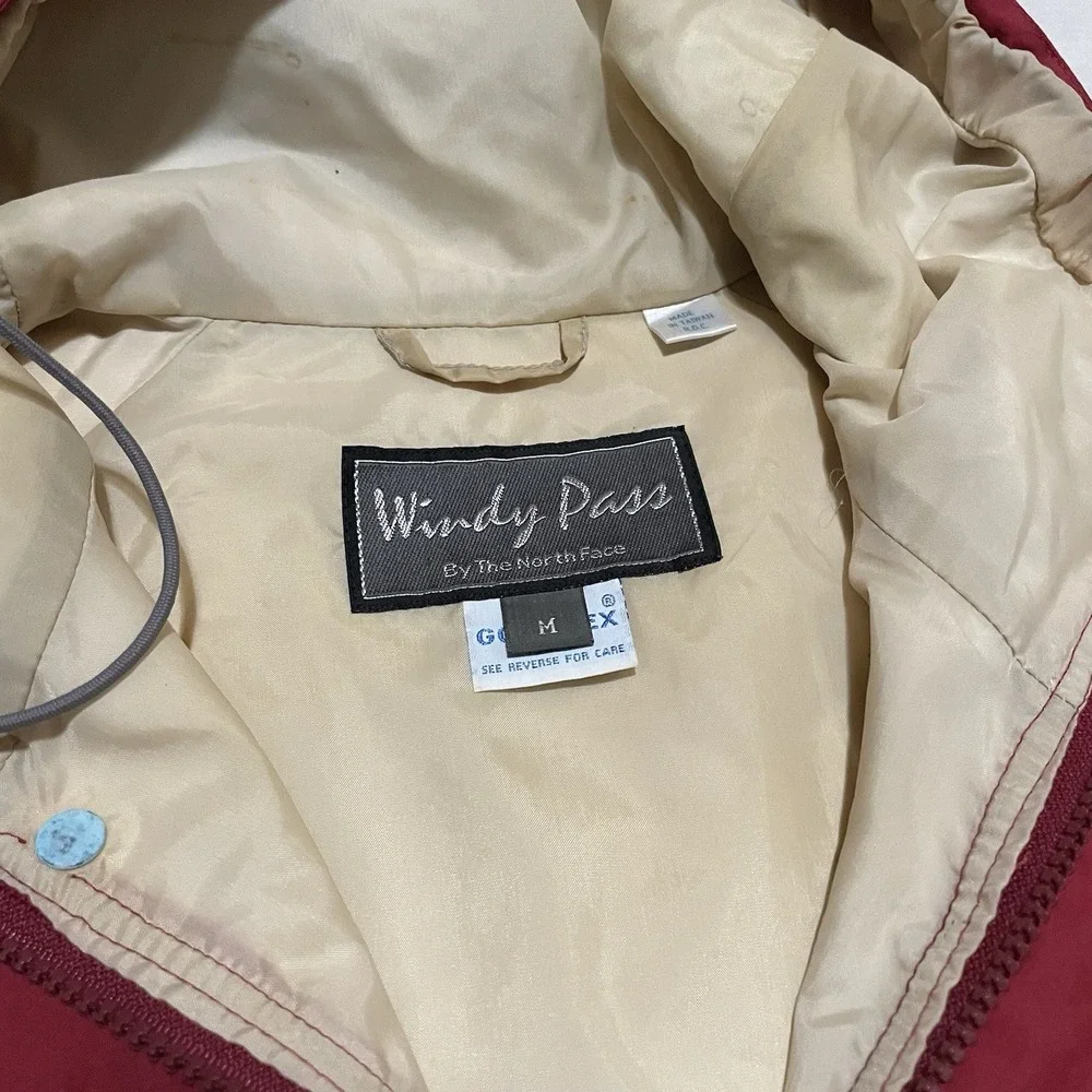 Vintage 80s The North Face Windy Pass Gore-Tex Jacket Mens Medium Red Hooded